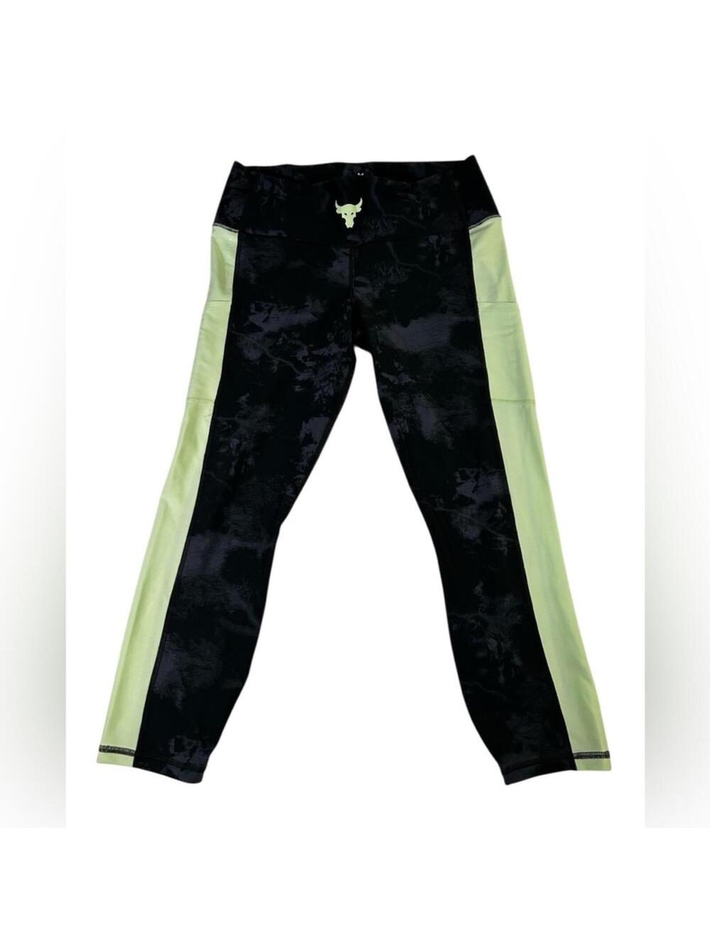 Under Armour Project Rock Logo Compression High Rise Ankle Leggings Women's XL